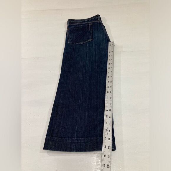 7 For All Mankind Jeans Women’s 28 Blue Denim Dojo Cropped Designer Casual - Picture 12 of 13